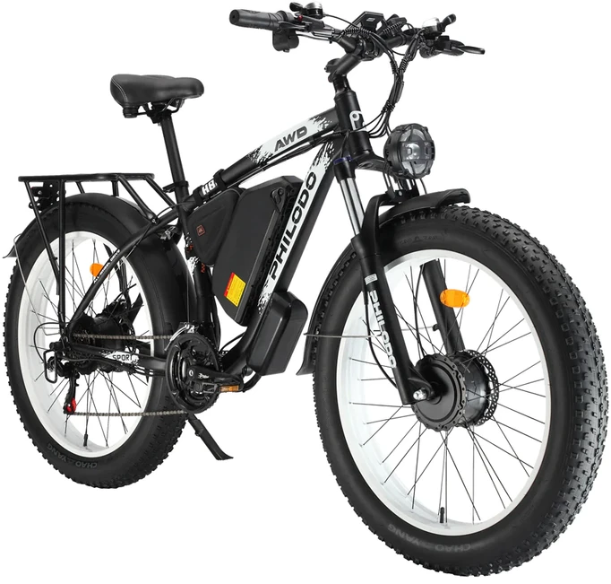 Elektrinis dviratis PHILODO H8 AWD, 26", 22Ah, juodas