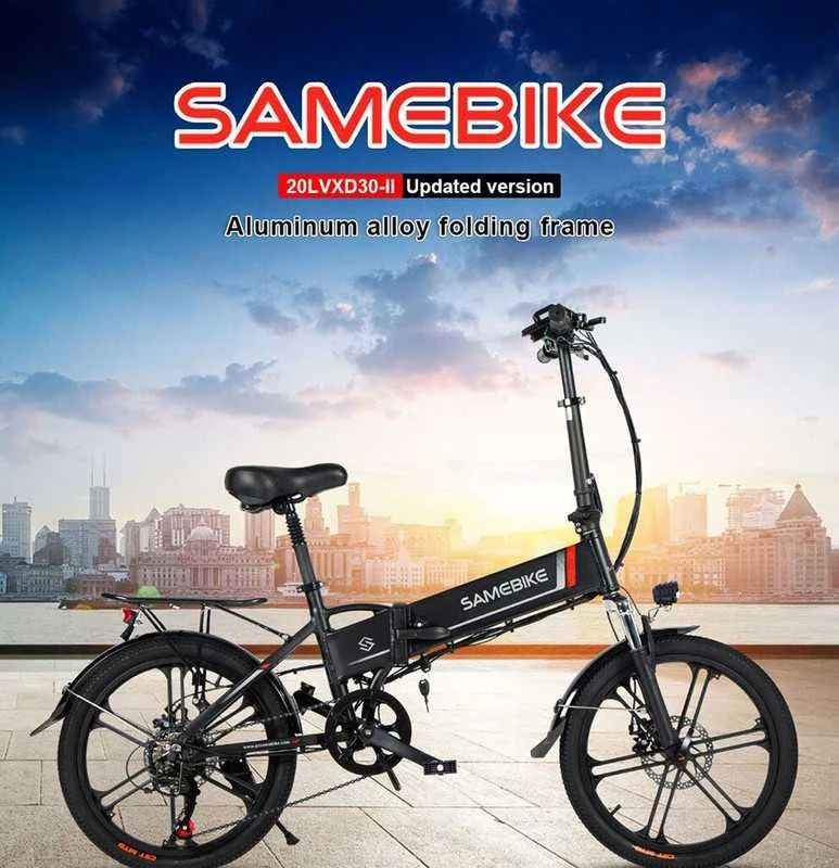 Elektrinis dviratis Samebike 20LVXD30-II, 20", 350W, 10Ah, juodas
