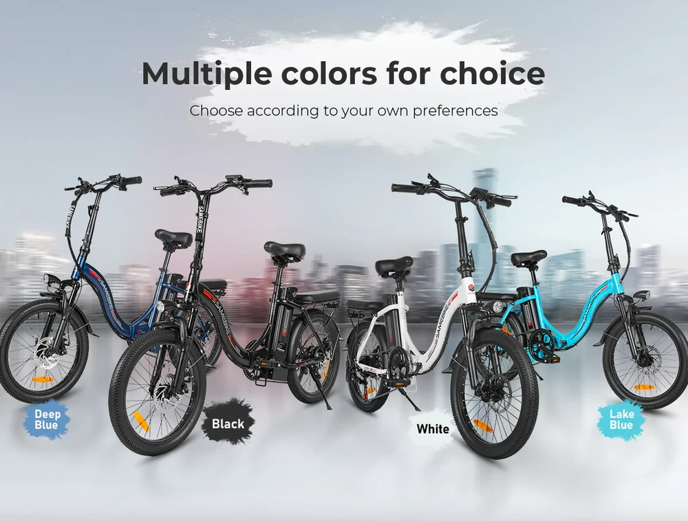 Elektrinis dviratis Samebike CY20, 20", 350W, 12Ah, mėlynas