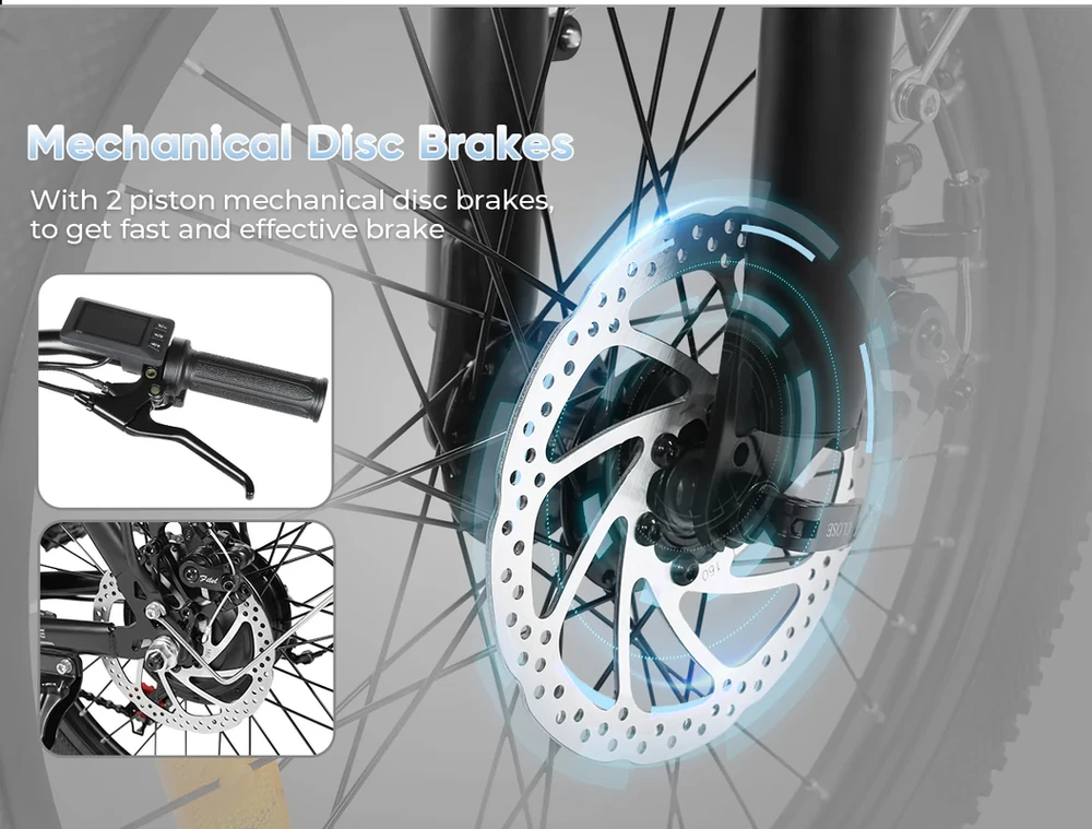 Elektrinis dviratis Samebike CY20, 20", 350W, 12Ah, mėlynas