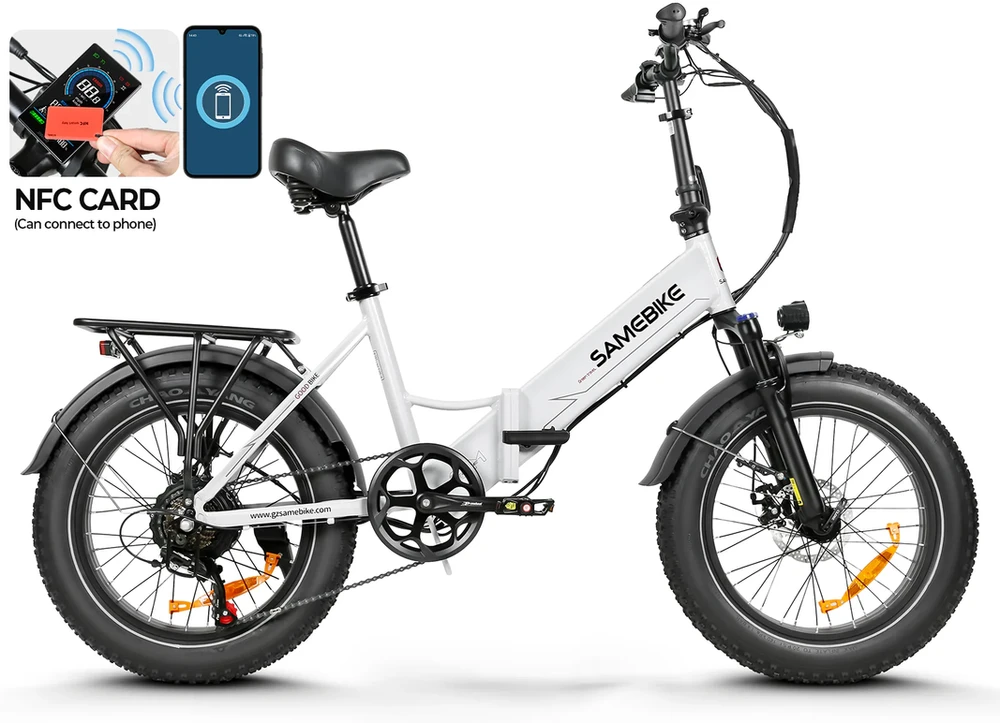 Elektrinis dviratis Samebike LOTDM200, 20", 750W, 13Ah, baltas