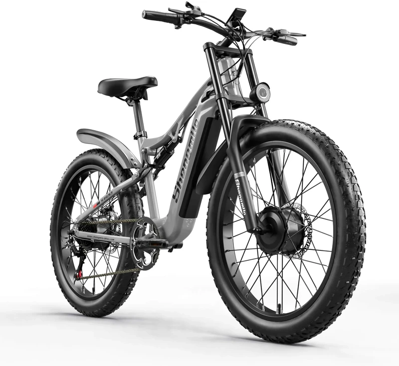 Elektrinis dviratis Shengmilo S600, 26", 2000W, 17,5 Ah SAMSUNG, pilkas