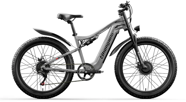 Elektrinis dviratis Shengmilo S600, 26", 2000W, 17,5 Ah SAMSUNG, pilkas