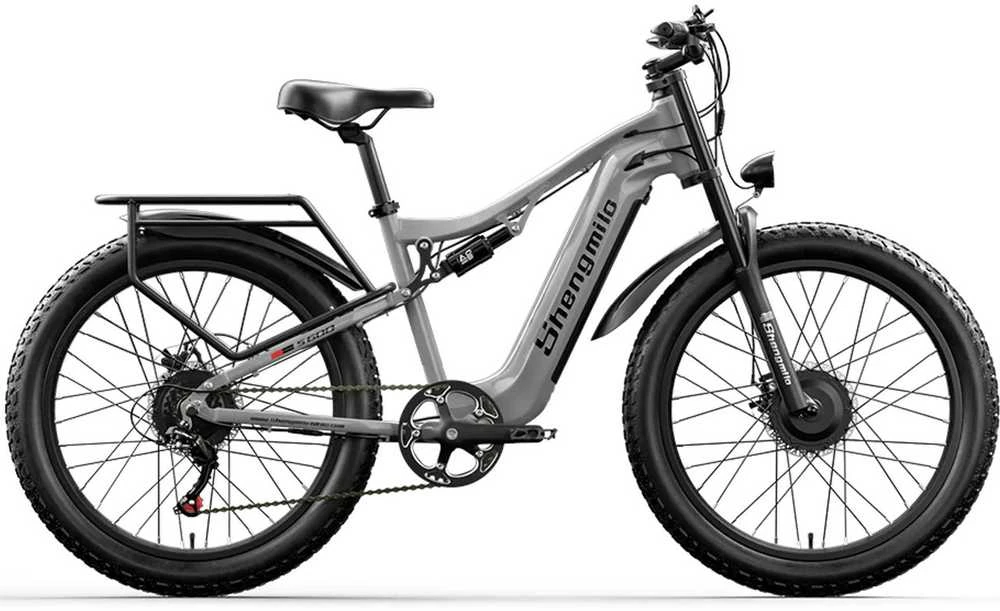 Elektrinis dviratis Shengmilo S600, 26", 2000W, 17,5 Ah SAMSUNG, pilkas