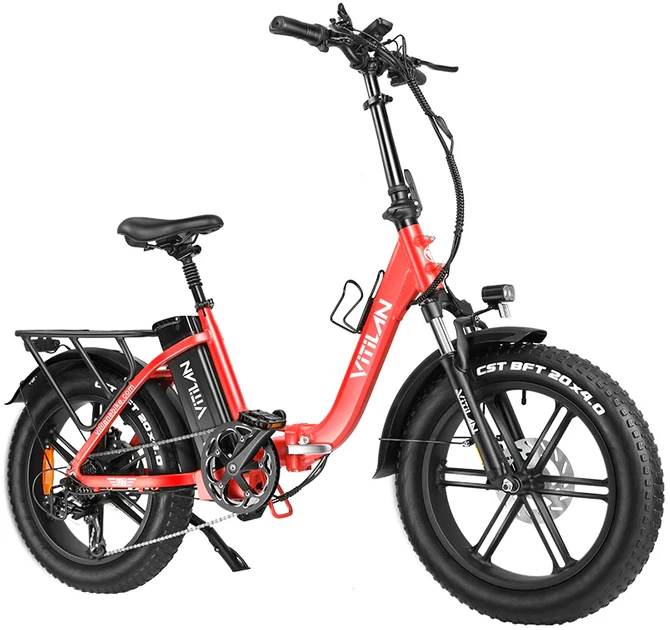 Elektrinis dviratis Vitilan U7, 20", 750W, 20Ah, raudonas