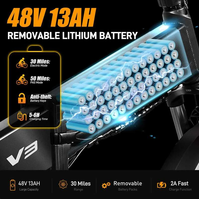 Elektrinis dviratis Vitilan V3, 20", 750W, 13Ah, pilkas