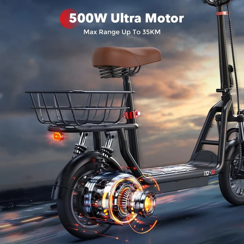 Elektrinis paspirtukas iScooter i12, 12", 500W, juodas