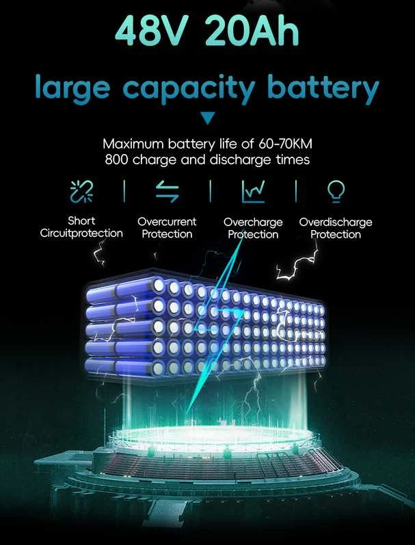 Elektrinis paspirtukas OOTD S10, 10", 1400W, 20Ah, juodas