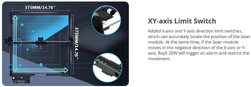 Lazerinės graviravimo/pjovimo staklės Longer Ray5 20W