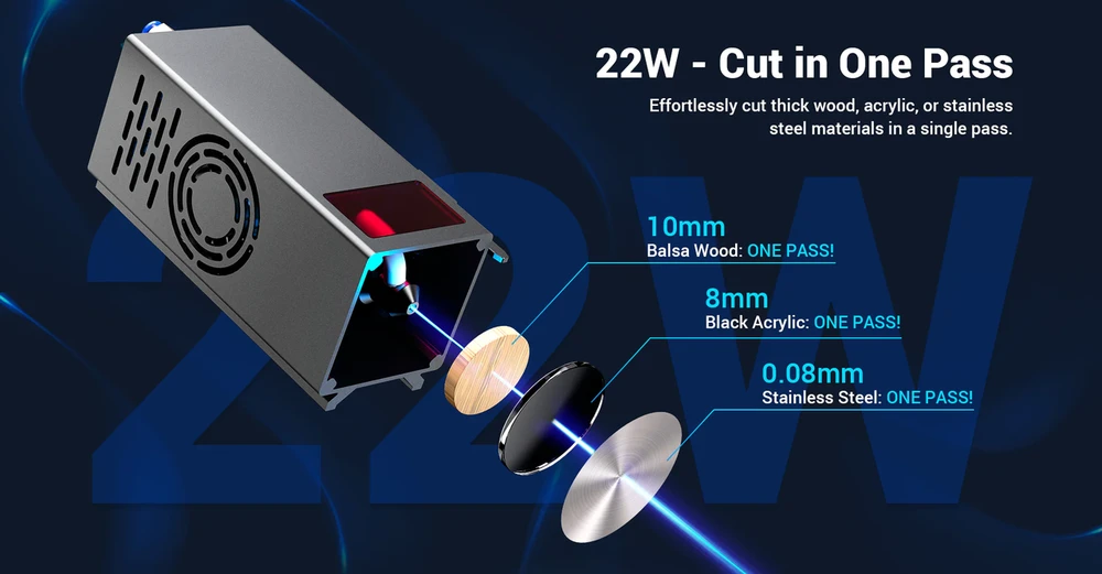 Lazerinės graviravimo/pjovimo staklės Mecpow X5 22W