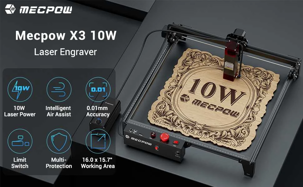 Lazerinės graviravimo/pjovimo staklės Mecpow X3 Pro 10W