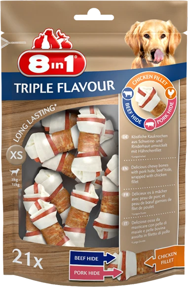 Skanėstas šunims 8in1 Triple Flavor XS, 0.294 kg, 21 vnt.