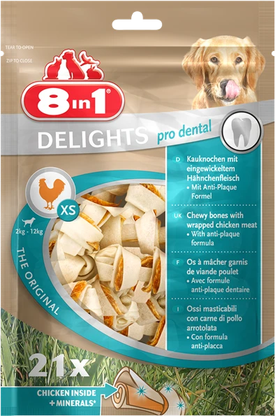 8in1 Dental Delights kramtalas šunims XS 21vnt