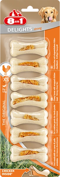8in1 8in1 Skanėstas šuniui kości twardsze Delights Strong XS 7 vnt.