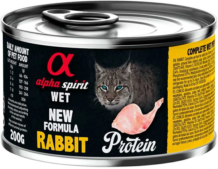 Alpha Spirit WET konservai katėms su triušiena 200g 6vnt