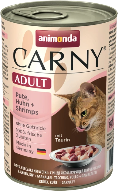 Animoda Drėgnas Kačių Maistas - Animonda Carny Su Kalakutiena, Vištiena Ir Krevetėmis 400g