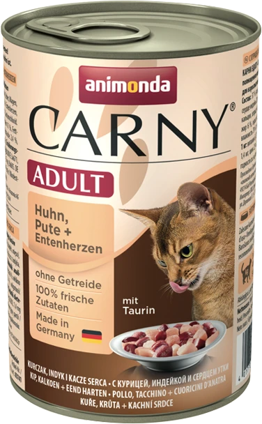 Animoda Drėgnas Kačių Maistas - Animonda Carny Suaugusiems Vištiena, Kalakutiena, Antis 400g