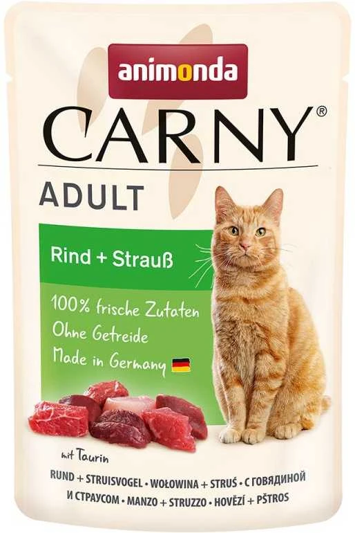 Animoda Drėgnas Kačių Maistas - Animonda Carny, Jautiena ir Strutiena