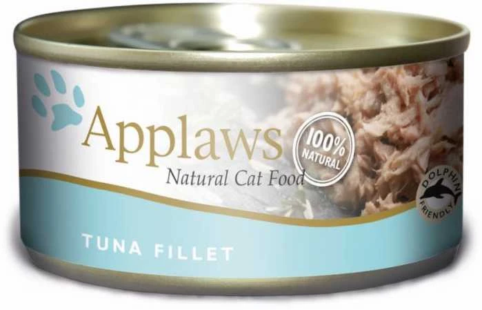 APPLAWS Tuna fillet in broth – šlapias kačių maistas – 70g