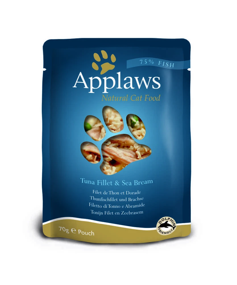 APPLAWS Tuna fillet with sea bream in broth – šlapias kačių maistas – 70g