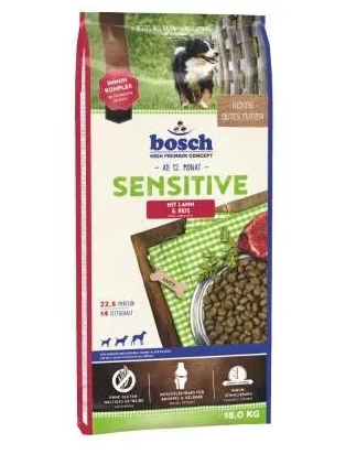 bosch Dog Adult SENSITIVE ėriena & RICE – pašaras šunims su ėriena ir ryžiais, kurių jautri virškinimo sistema 1kg