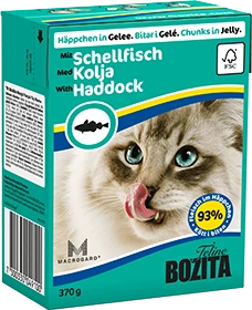 Kačių Maistas - BOZITA Menkė želė padaže 370 g Be grūdų Be glitimo
