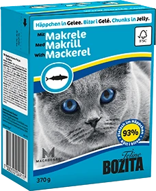 Drėgnas Kačių Maistas - Bozita Skumbrės Gabaliukai Želė.