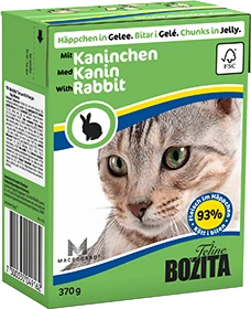 Kačių Maistas - BOZITA Triušis želė pakuotėje 370g begrūdis