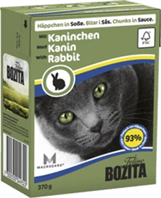 Kačių Maistas - BOZITA Triušio Mėsos Padaže Drėgnas Kačių Maistas 370g Suaugusiems Katėms