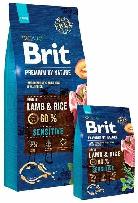 BRIT PREMIUM Dog su ėriena ir ryžiais 15kg