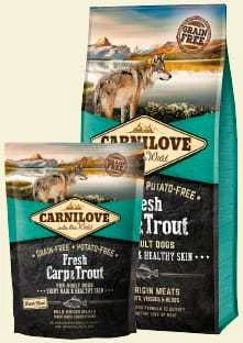 Carni Love Dog Fresh su karpiu ir upėtakiu for Adult 12kg