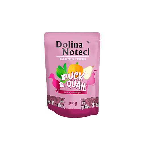 Dolina Noteci Superfood – Antis ir putpelė – drėgnas Maistas šunims – 300g