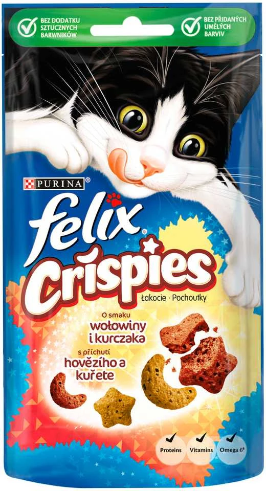 Purina Nestle Sausas Kačių Maistas - Felix Crispies Jautiena, Vištiena