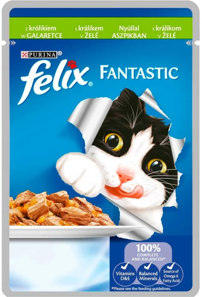 Purina Nestle Drėgnas Kačių Maistas - Purina Felix Fantastic Triušiena Želėje 85g
