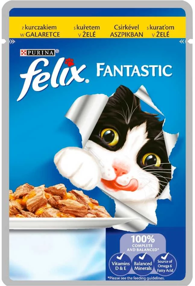 Purina Nestle Drėgnas Kačių Maistas - FELIX Fantastic Vištiena Želė 85g