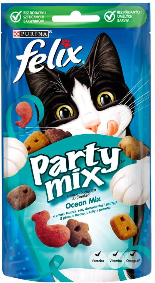 Purina Nestle Sausas Kačių Maistas - Felix Party Mix Vandenyno Mėlyna 60 g