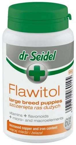 Dr Seidel Flawitol Puppy Dogs Large breed vitaminai ir flavonoidai jauniems didelių veislių šunims 60 kapsulių