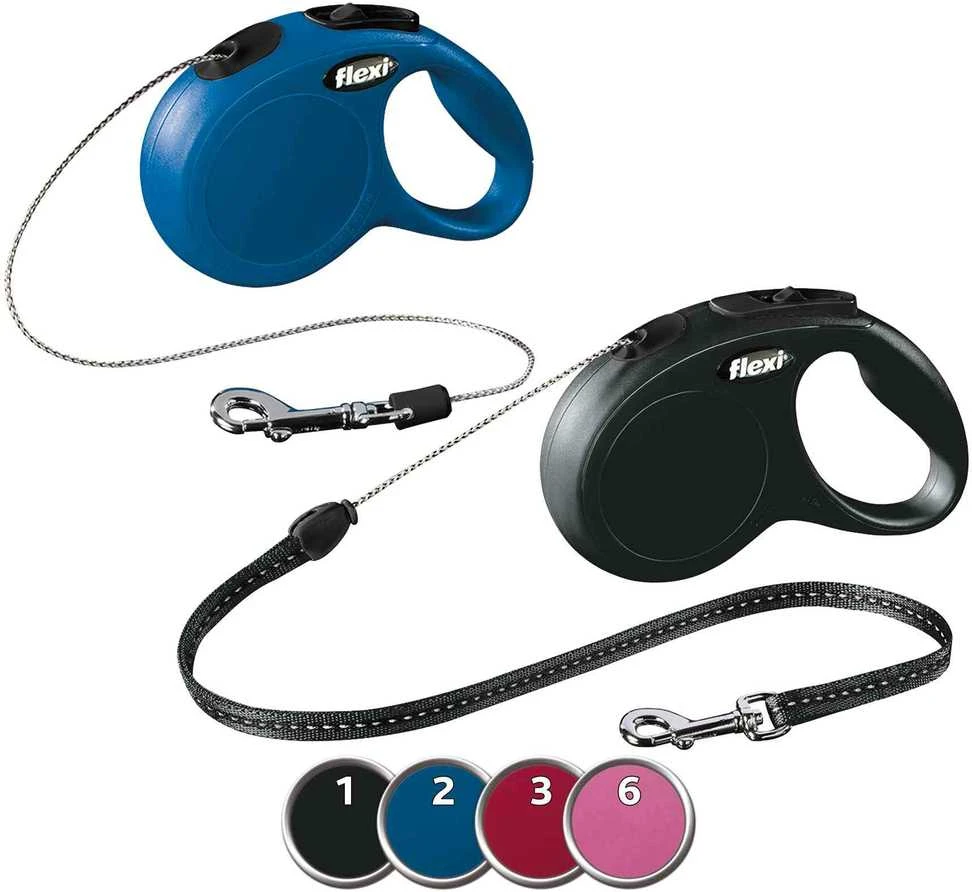 Flexi automatinis pavadėlis New Classic M, mėlynas, 8 m