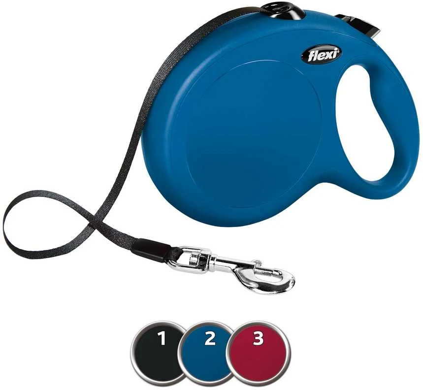 Flexi New Classic L pavadėlis šunims iki 50kg juostinis 5m mėlynos spalvos