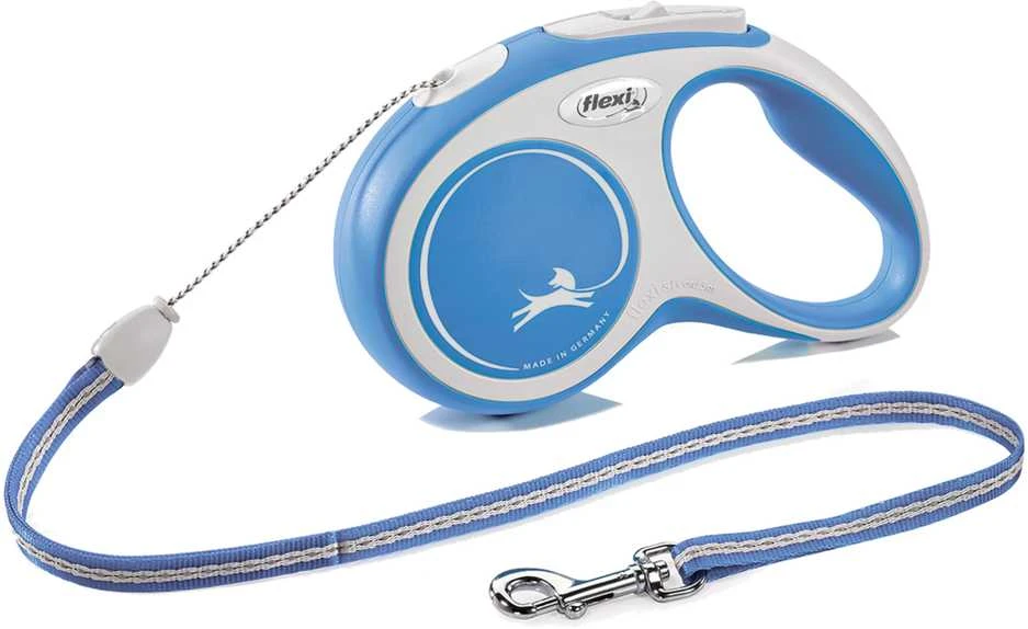 Flexi New Comfort M pavadėlis šunims iki 20kg virvinis 5m mėlynos spalvos
