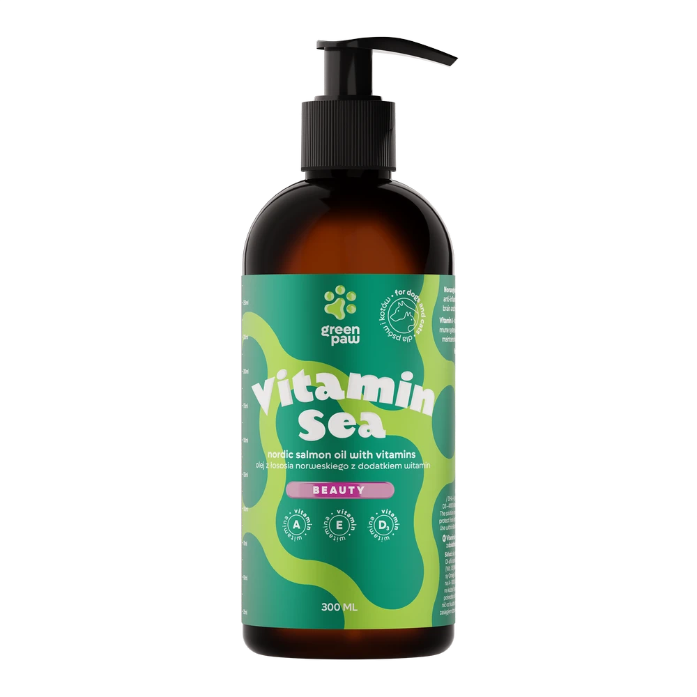 Green Paw Cosma Cannabis Žalioji paw Vitaminas jūros 300ml - Norvegijos lašišų aliejus, praturtintas A, D ir E vitaminais