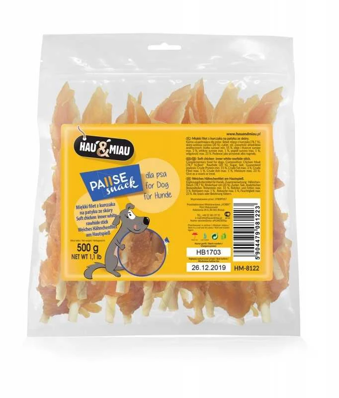 Hau&Mau Hau&amp;Miau Vištienos file ant baltų pagaliukų 500g