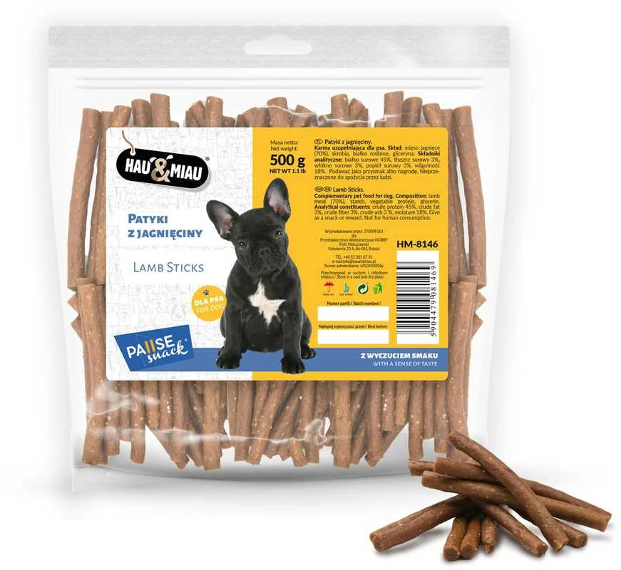 Hau&Mau Hau&amp;Miau ėrienos lazdelės 500g