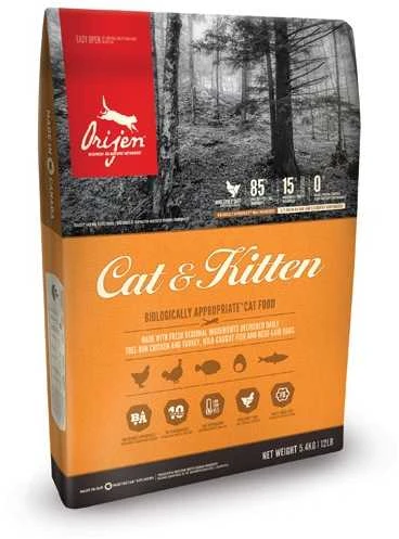 Orijen Cat & Kitten sausas maistas katėms vištiena, žuvis, kalakutiena 340 g