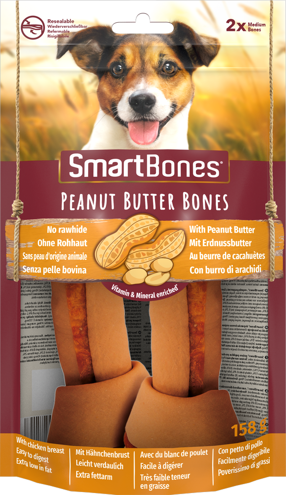 Skanėstas šunims SmartBones Peanut Butter, 0.158 kg, 2 vnt.