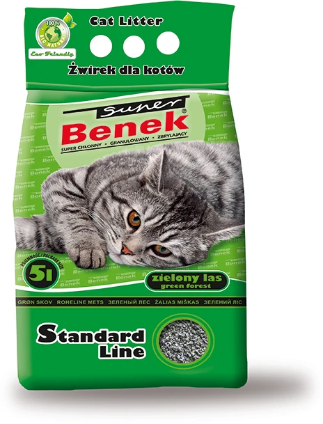 Kraikas dla kota Super Benek Standard Žalias las 5 l