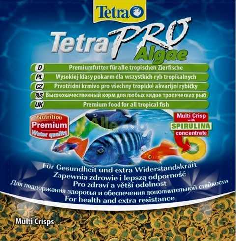 TETRA TetraPRO Algae Multi-Crisps 12 g, dekoratyvinių žuvų pašaras