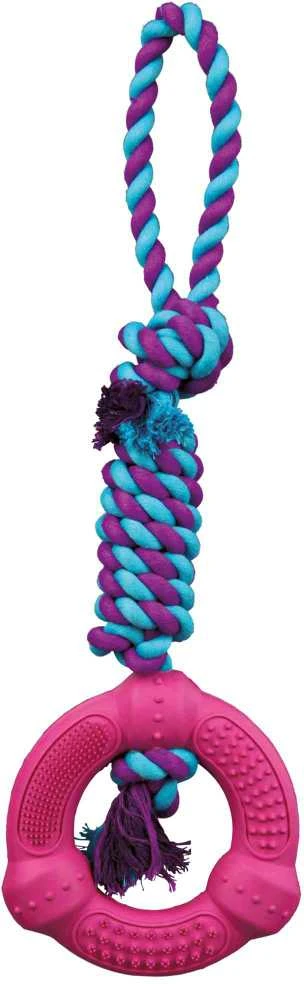 Trixie žiedas su virvele "Denta Fun", 12 cm / 41 cm