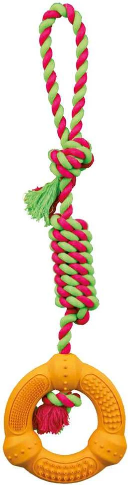 Trixie žiedas su virvele "Denta Fun", 12 cm / 41 cm