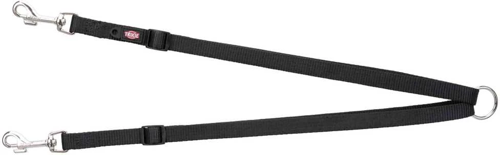 Trixie Pavadis premium dviems šunims XS-M 40 - 70 cm / 15 mm, juodas